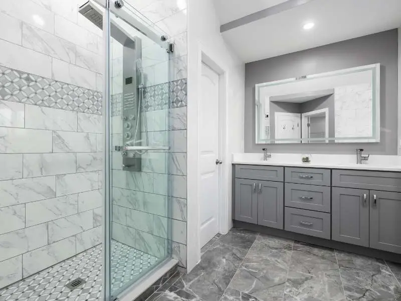 Gray Marble Tile Bathroom - Owings Mills, MD